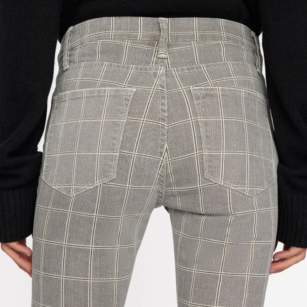 ☆ SOLD ☆ FRAME Denim Le Crop Mini Boot In Pine Plaid Size 29 - Picture 2 of 10
